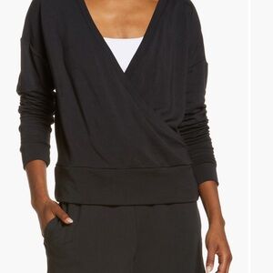 NWT Zella Black Women’s Peaceful Wrap Pullover